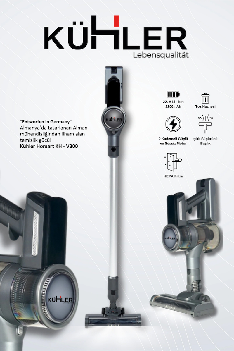 Kraftmax KH-V700 Kablosuz Turbo Fırçalı Dikey Şarjlı Süpürge