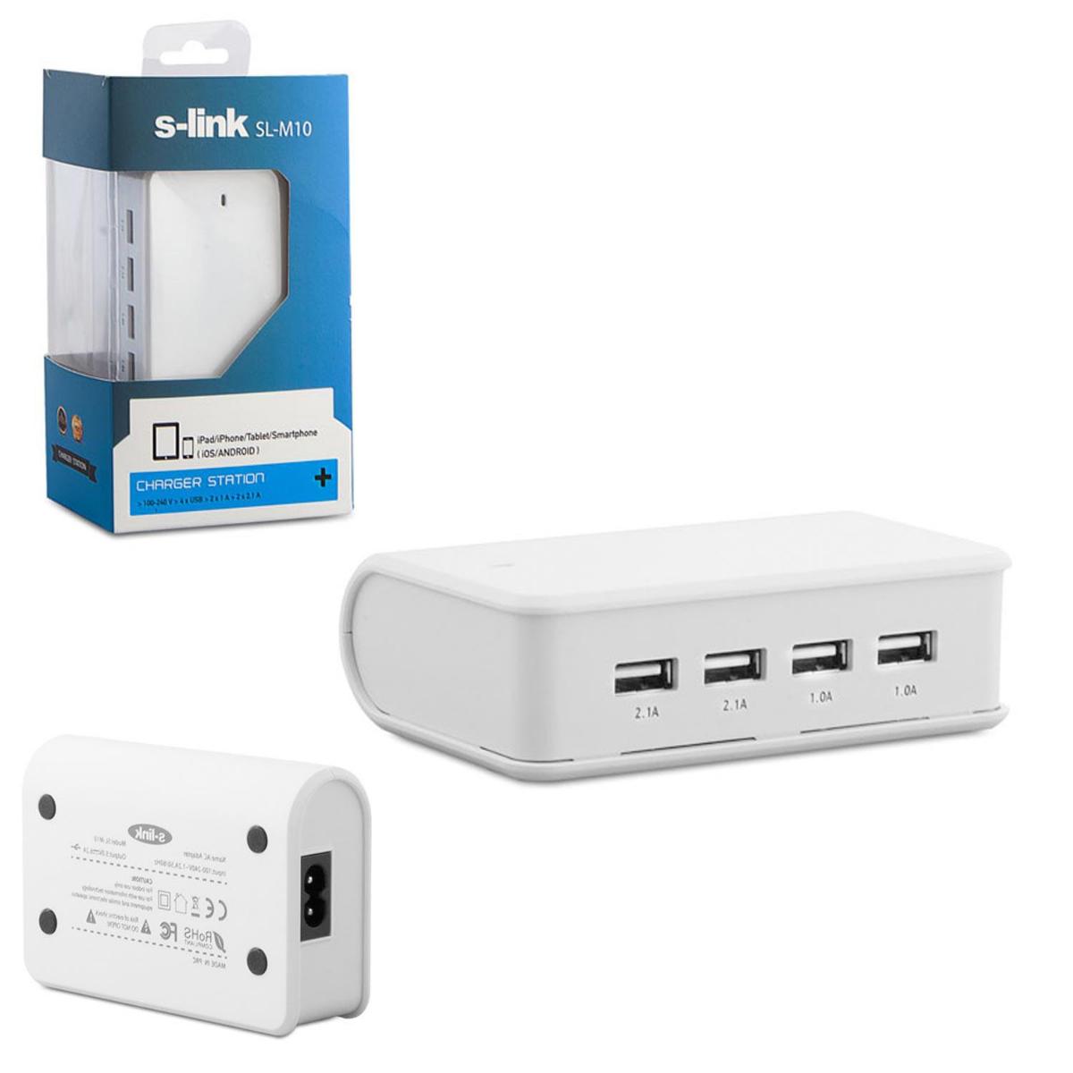 USB ÇOKLAYICI 4 PORT 6.2A S-LİNK SL-M10