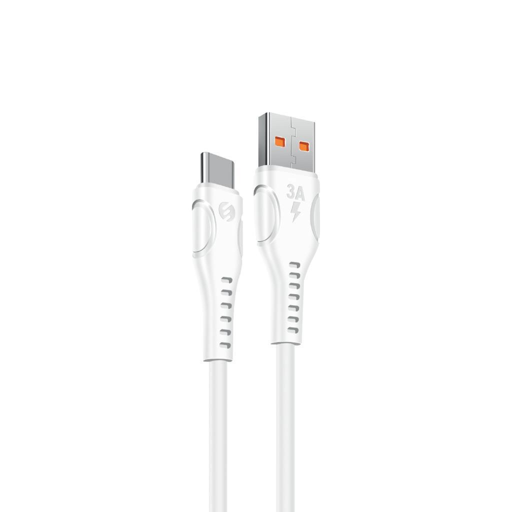 S-link SL-X243 3A Type-C Hızlı Data Şarj Kablosu - Beyaz