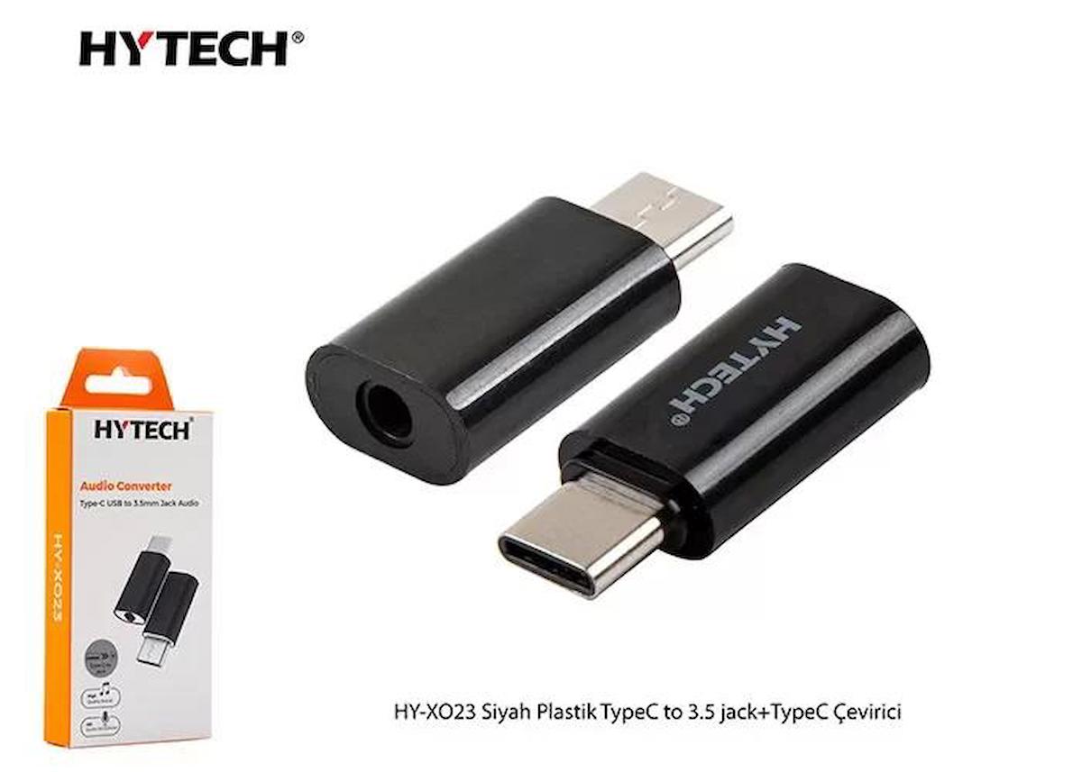 Hytech Hy Xo23 Siyah Plastik Typec To 3.5 Jack+Typec Çevirici / Hytech