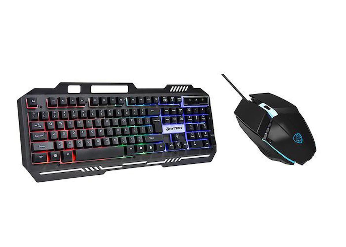 Hytech HKM-X86 QUIN Siyah Usb Gökkuşağı Zemin Aydınlatmalı Gaming Oyuncu Klavye + Mouse Set