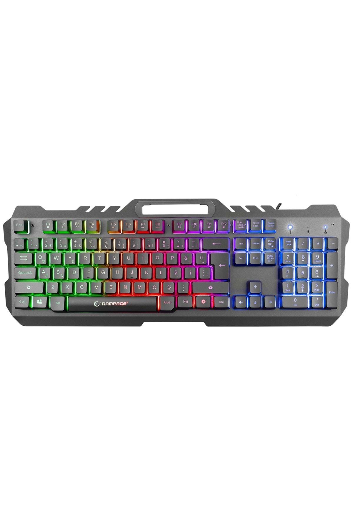 Rampage Kb-r57 X-jammer Gökkuşağı Aydınlatmalı Usb Tam Türkçe Gaming Oyuncu Klavyesi