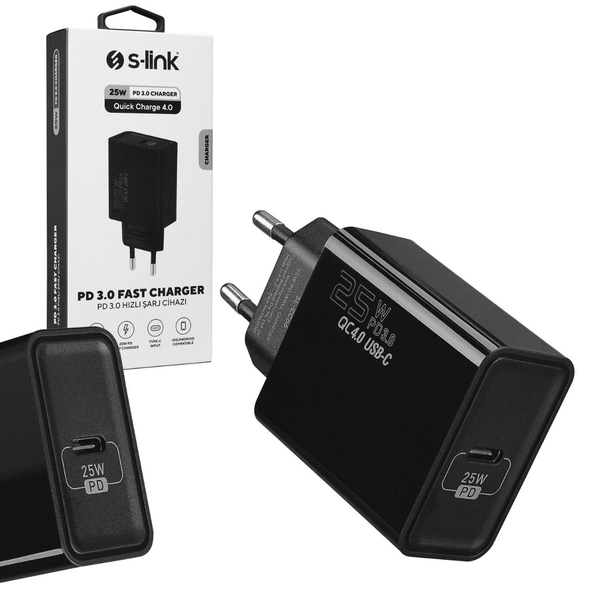 S-Link SL-EC66 Type-C 25 Watt Hızlı Şarj Aleti Beyaz