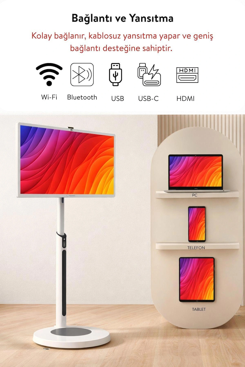 Rampage 32inç 80 Ekran Full HD IPS Android 13.0 Dokunmatik Smart Taşınabilir Monitör