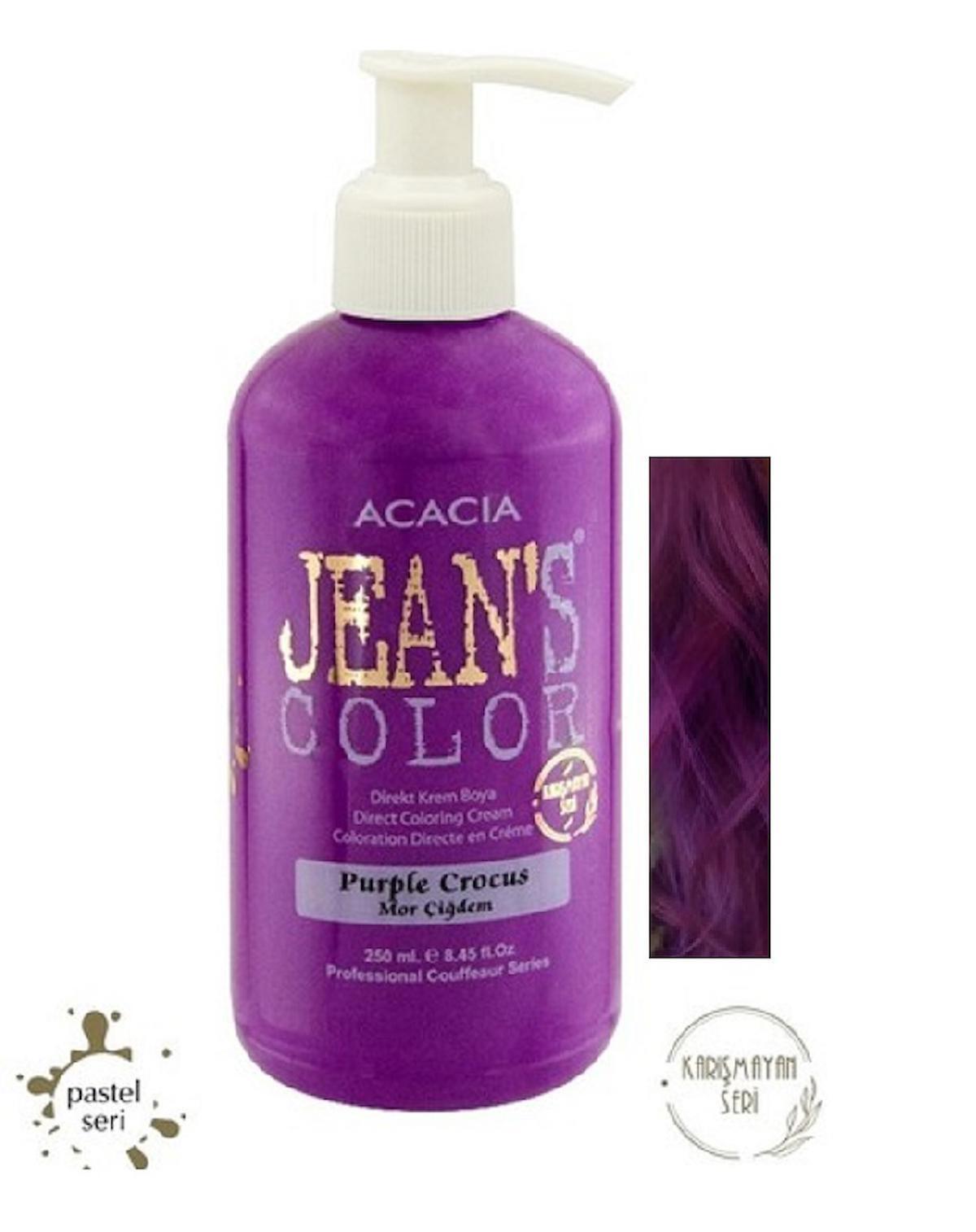 ACACIA JEAN'S COLOR AMONYAKSIZ YARI KALICI MOR ÇİĞDEM RENKLİ SAÇ BOYASI-PURPLE CROCUS