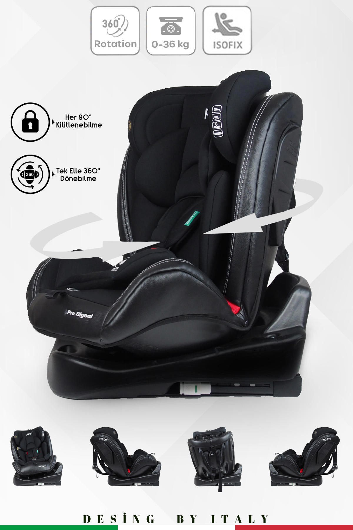 Profix Pro Signal 360 Derece Dönebilen 0-36 Kg Isofixli Oto Koltuğu