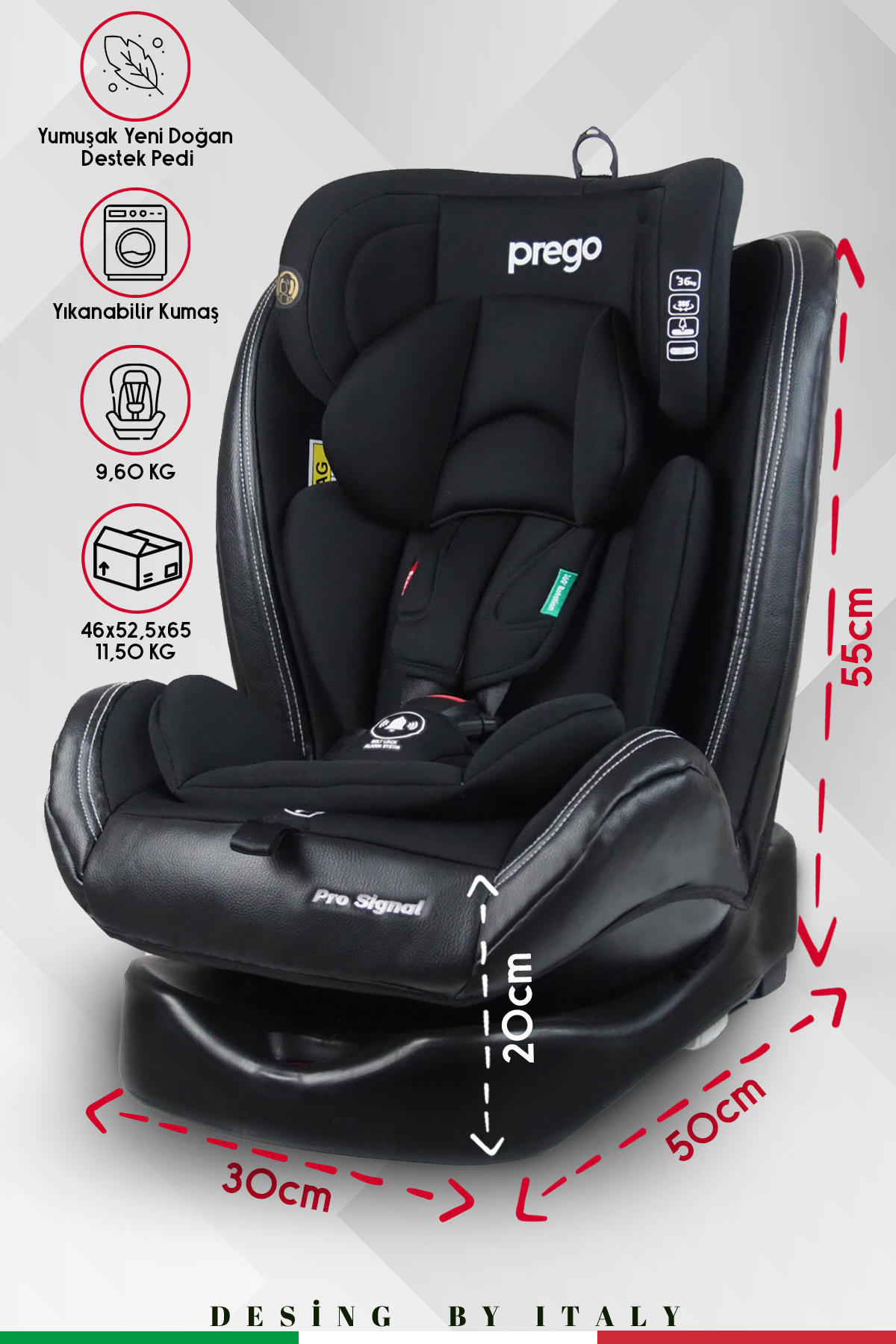 Profix Pro Signal 360 Derece Dönebilen 0-36 Kg Isofixli Oto Koltuğu