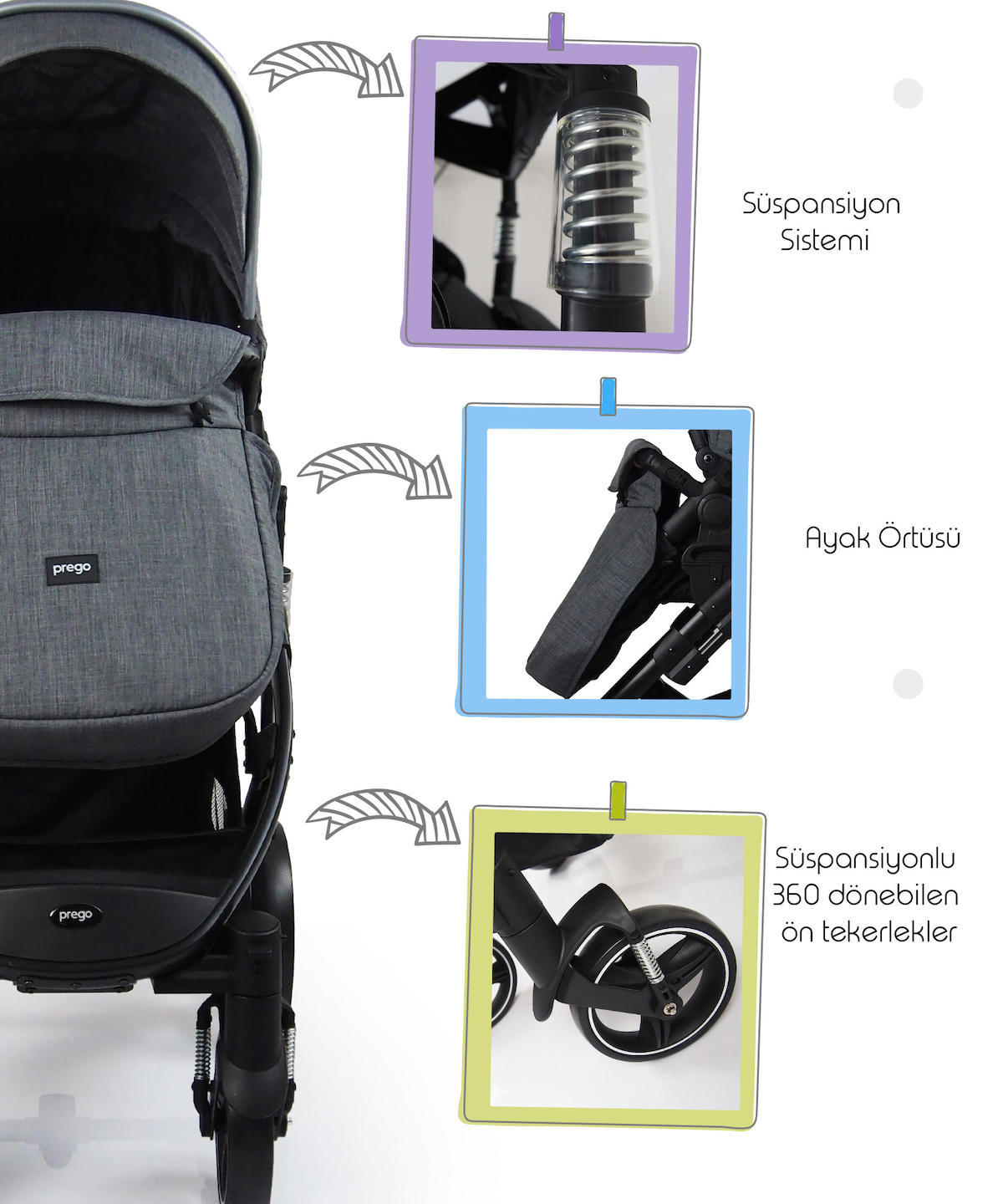 Prego Range Pro Travel Sistem Portbebeli Bebek Arabası