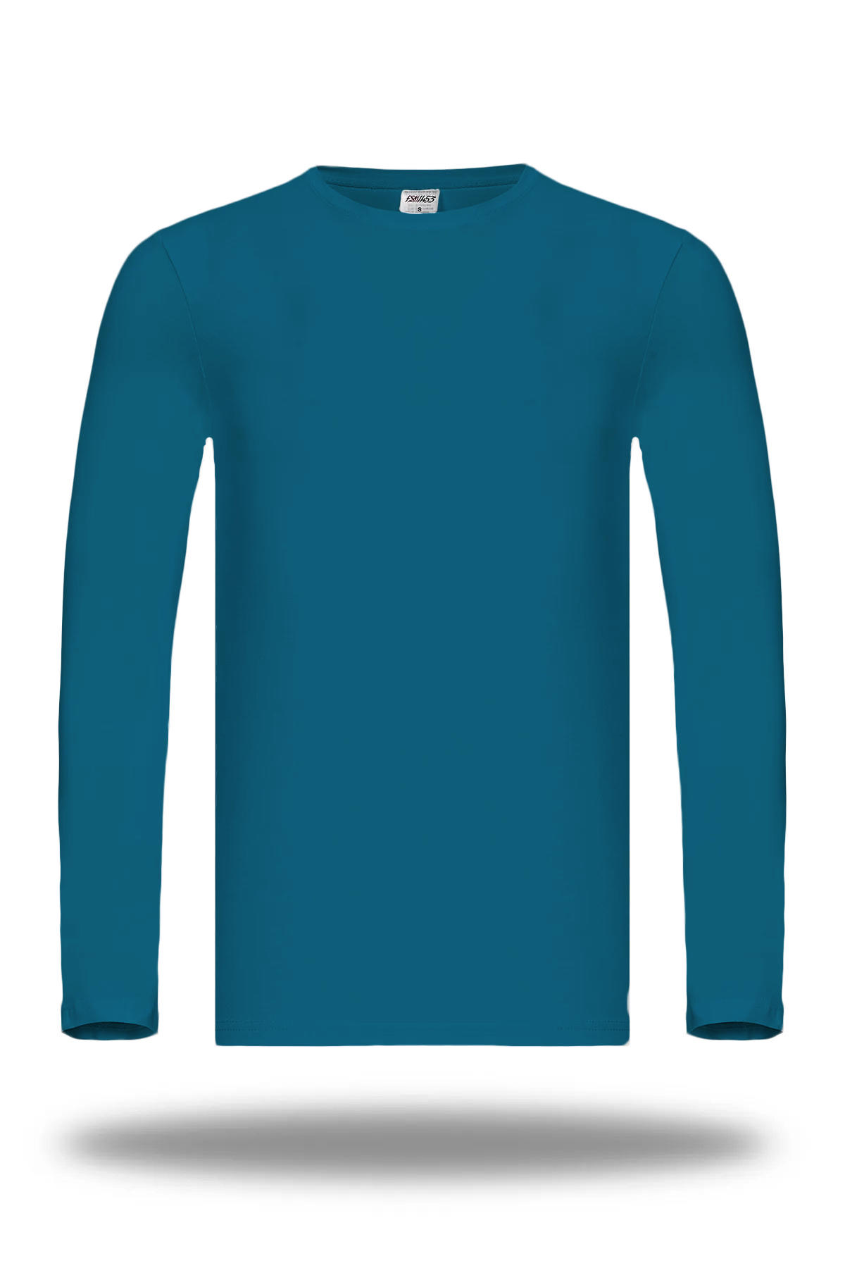 Erkek Çocuk Pamuklu Uzun Kollu Basic Badi Likralı Slim Fit Renkli̇ Sweatshi̇rt Teal - 221 - 222