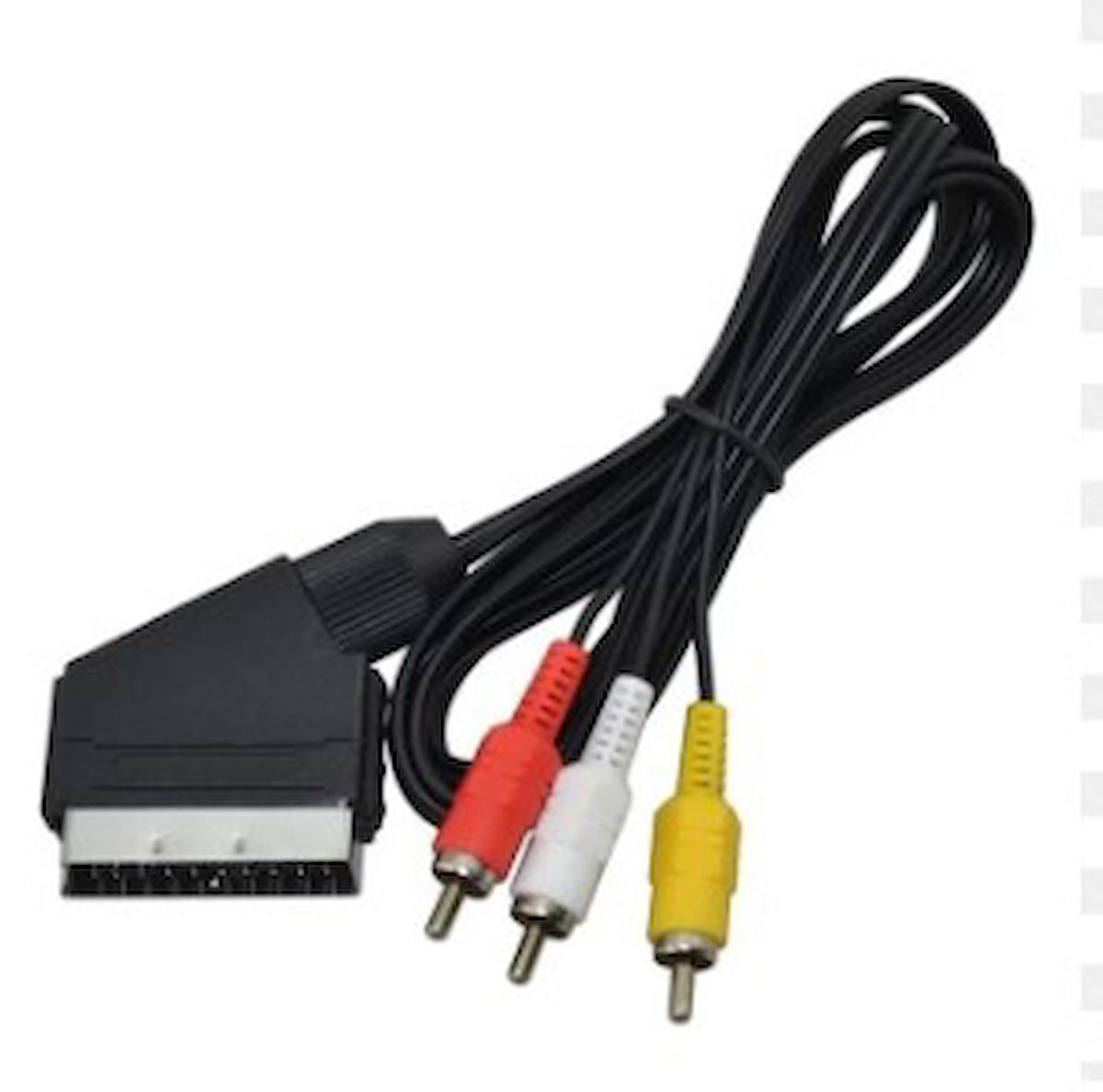 SCART KABLOSU / RCA 3LÜ TOS ÇIKIŞLI