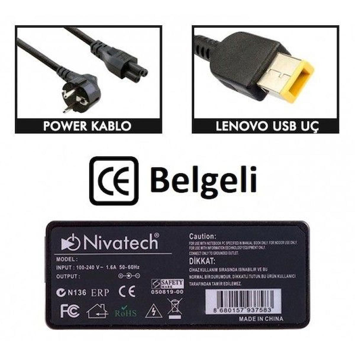 Nivatech BC936 LENOVO 20V 4,5A USB Adaptör