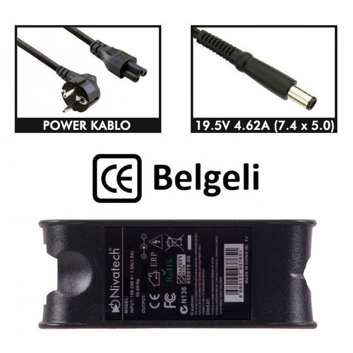 Nivatech BC902 DELL 19,5V 4,62A (7,4*5,0mm) Adaptör