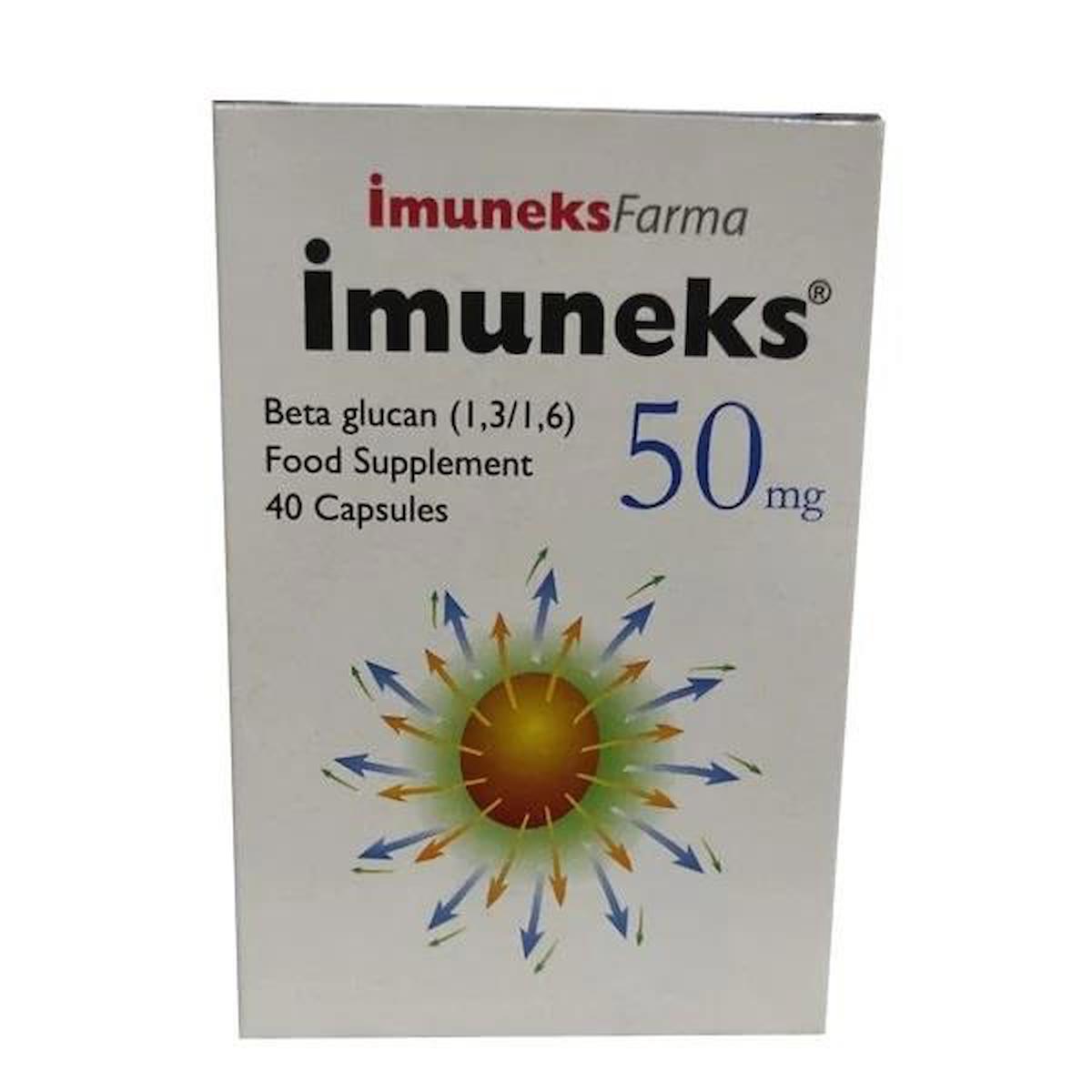 Imuneks 50mg Food Supplement 40 Kapsül