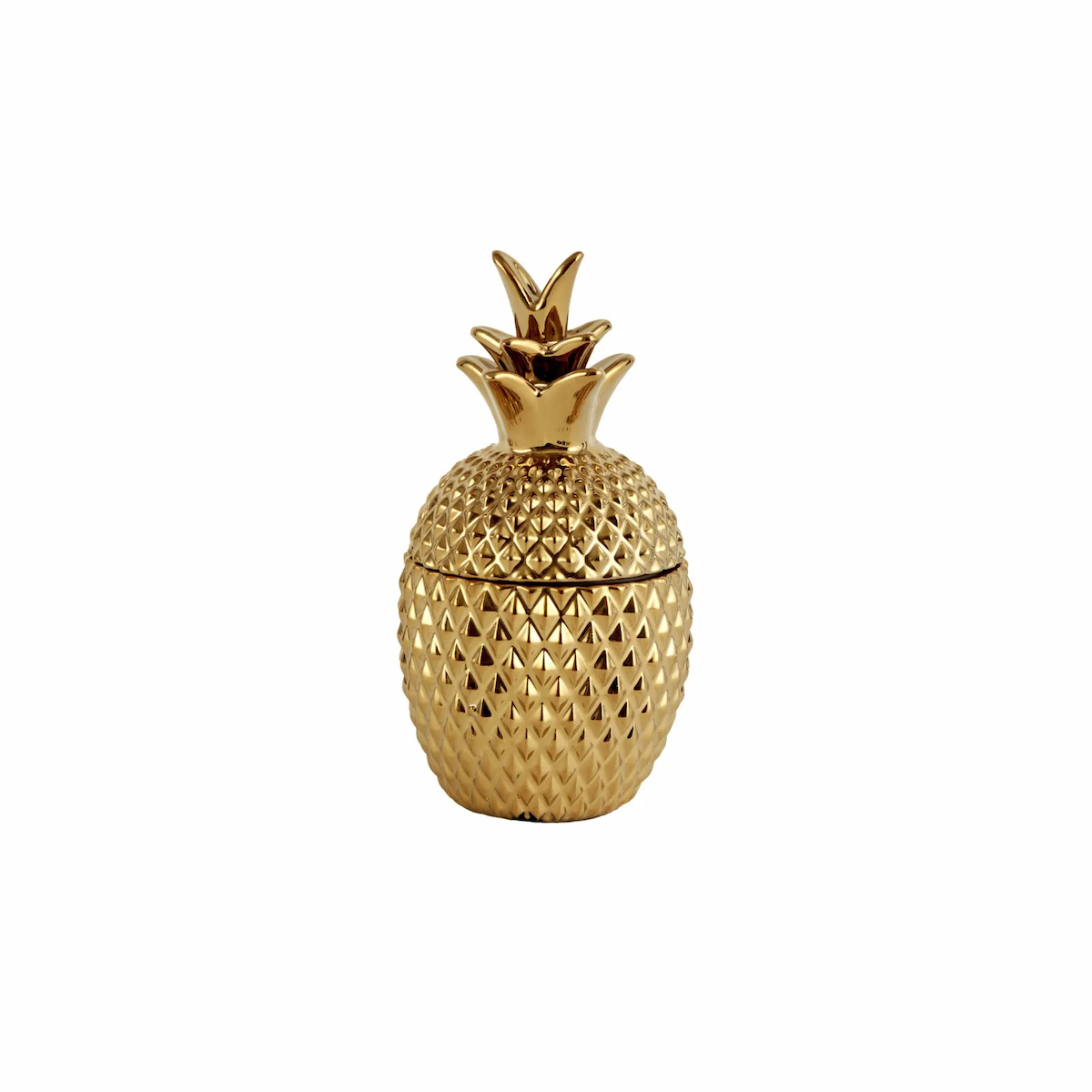 Karaca Home Lesley Dekoratif Kapaklı Ananas Mum Gold 7x7x13