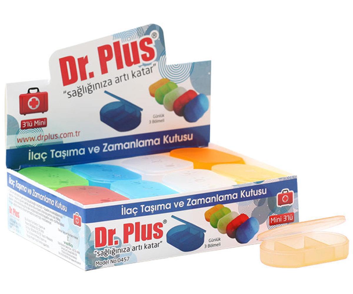 Dr Plus Mini 3'Lü Günlük İlaç Taşıma Kutusu Tek Adet - Sarı