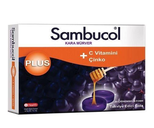 Sambucol Plus+ Kara Mürver Ekstresi Ve Balli 20 Pastil