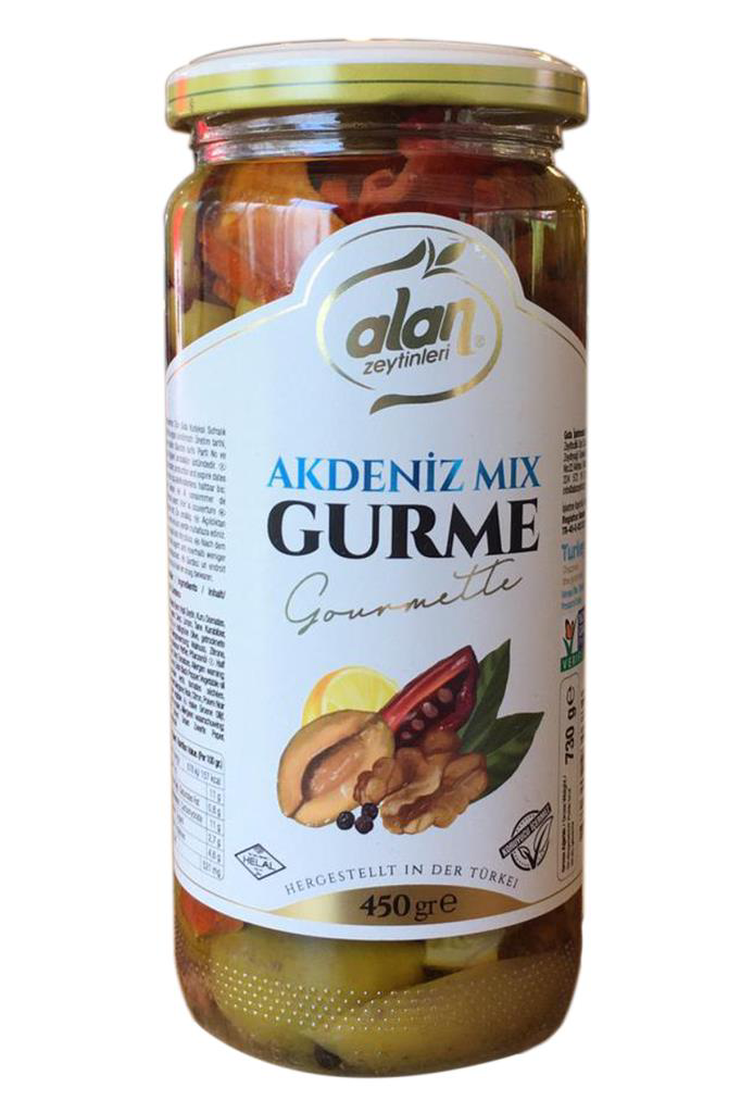 Alan Akdeniz MİX Gurme Yeşil Zeytin 450 g e