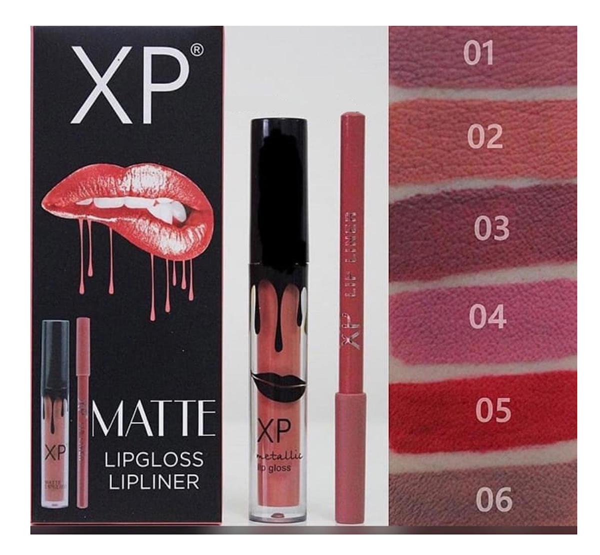 XP Matte Lip Gloss 01 Fırçalı Mat Ruj + Dudak Kalemi