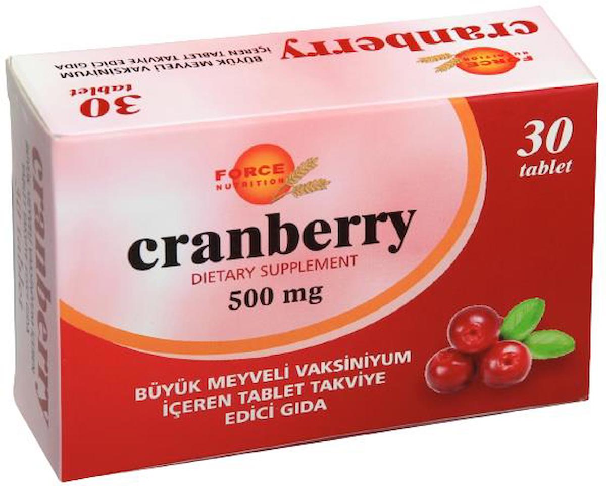 Cranberry 500 Mg 30 Tablet Büyük Meyveli Vaksiniyum