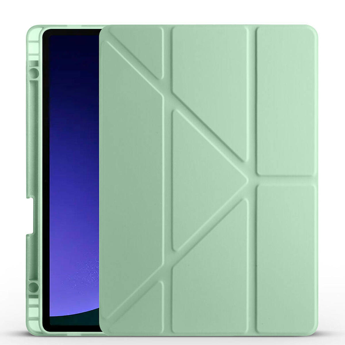 Galaxy Tab S9 Kılıf Tri Folding Kalem Bölmeli Standlı Kılıf