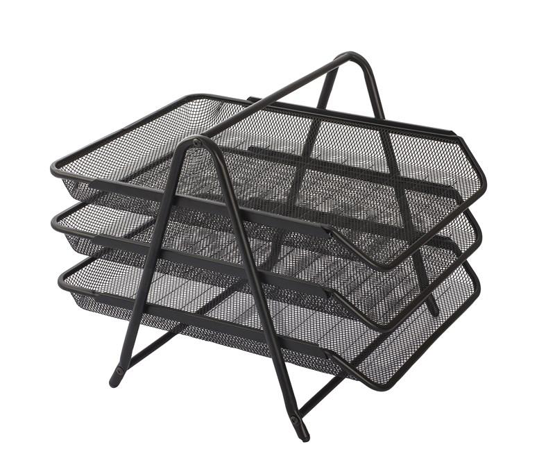KRAF 460G Siyah Metal Perfore Evrak Rafı - 3 Katlı