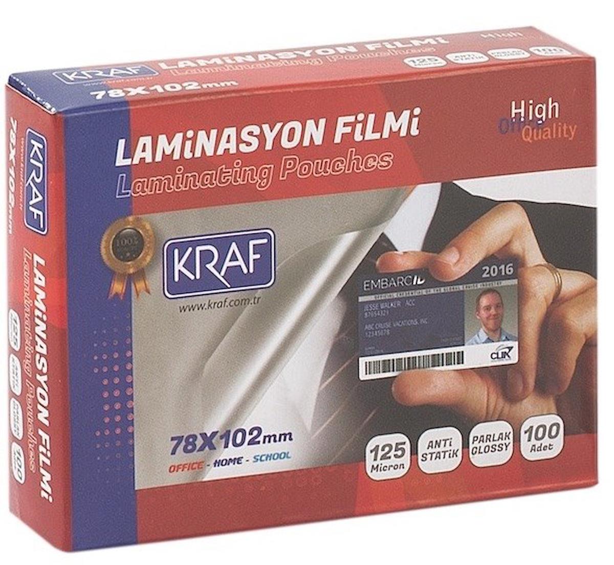 KRAF LAMINASYON FILMI 78X102MM 125MIC 100LÜ 2127