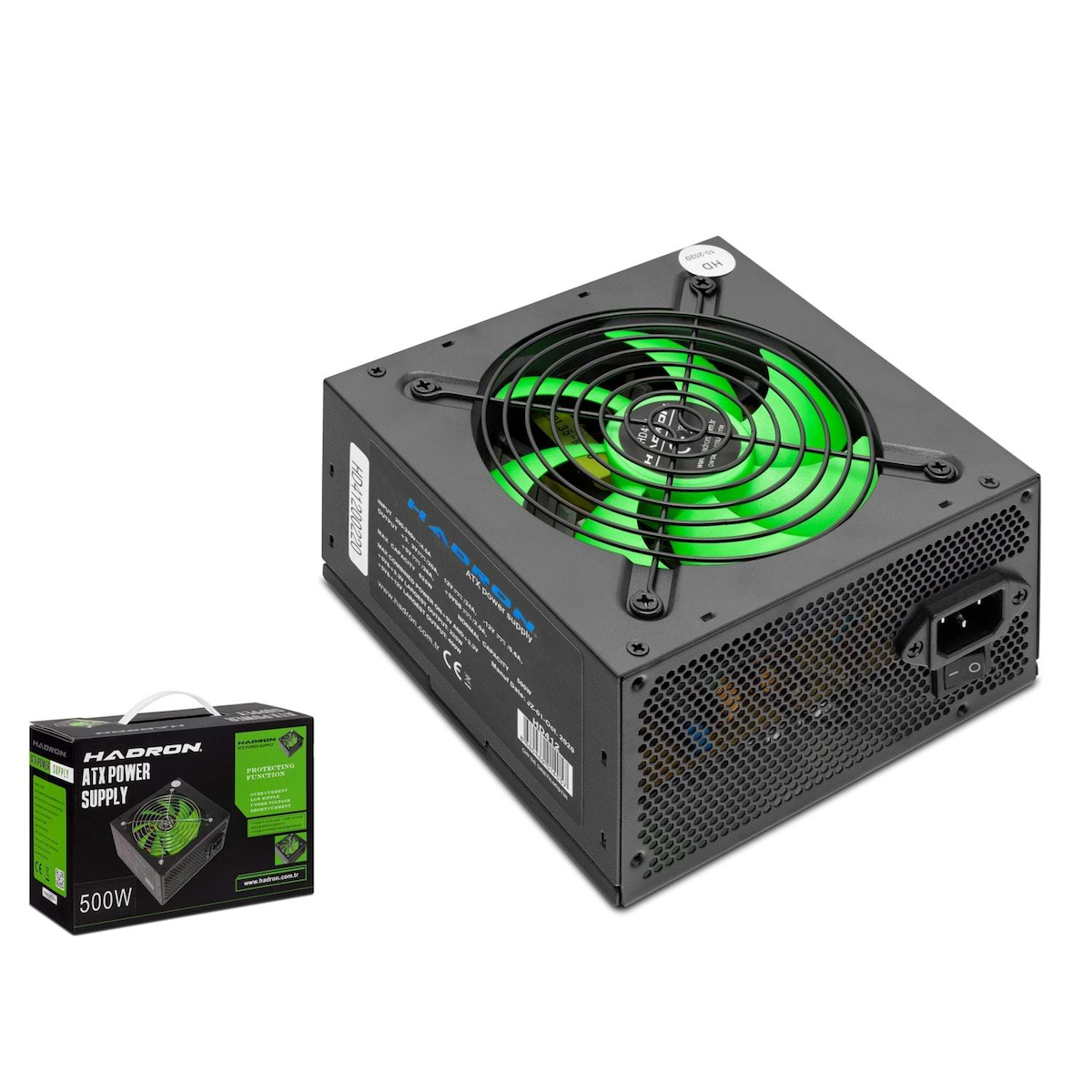 Hadron HD412 1x4+4 12V + 2x6+2 PCI-E + 2xIDE + 4xSATA 12cm Fanlı 500w ATX Güç Kaynağı - Siyah