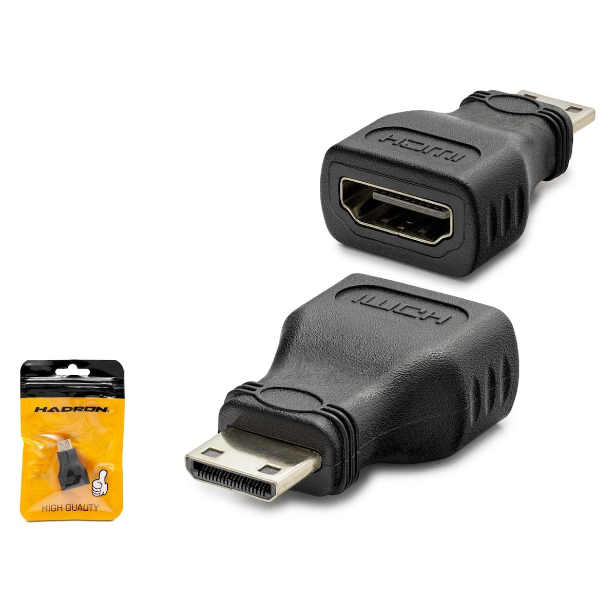 Hadron HDX1268 Mini HDMI (M) - HDMI (F) Dönüştürücü Adaptör - Siyah