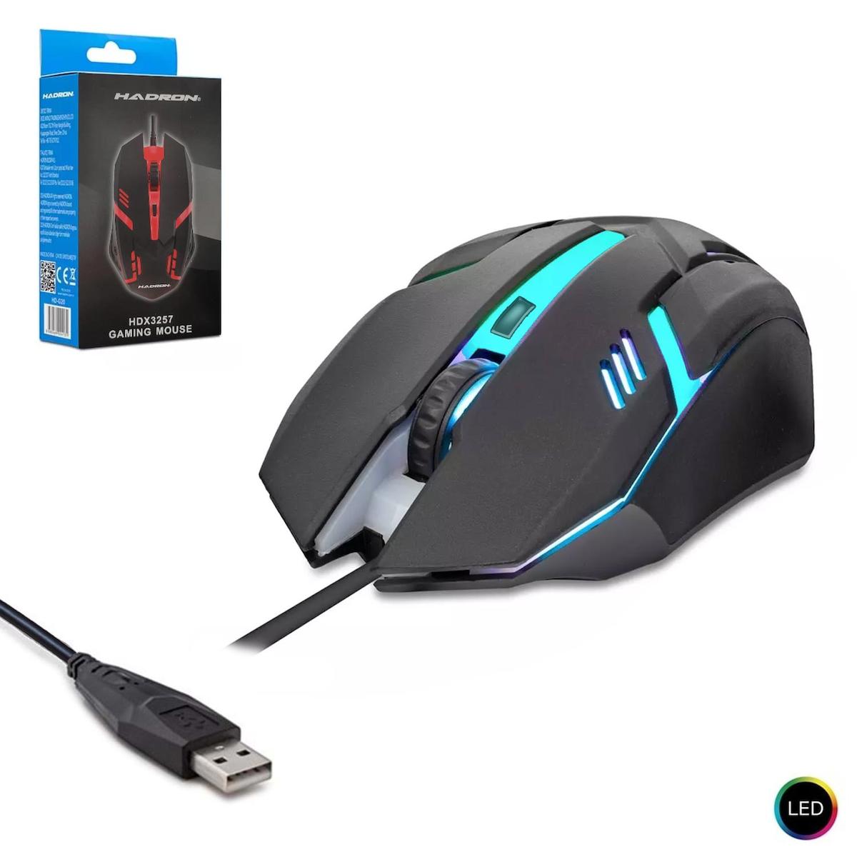 KABLOLU OYUNCU MOUSE 1600DPI LEDLİ HADRON HDX-3257