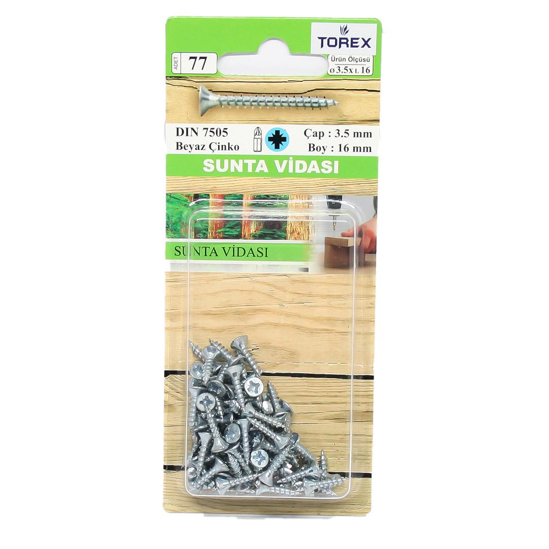 Torex Sunta Vidası 3.5.x16 Dın 7505 (1 Paket: 48 adet)