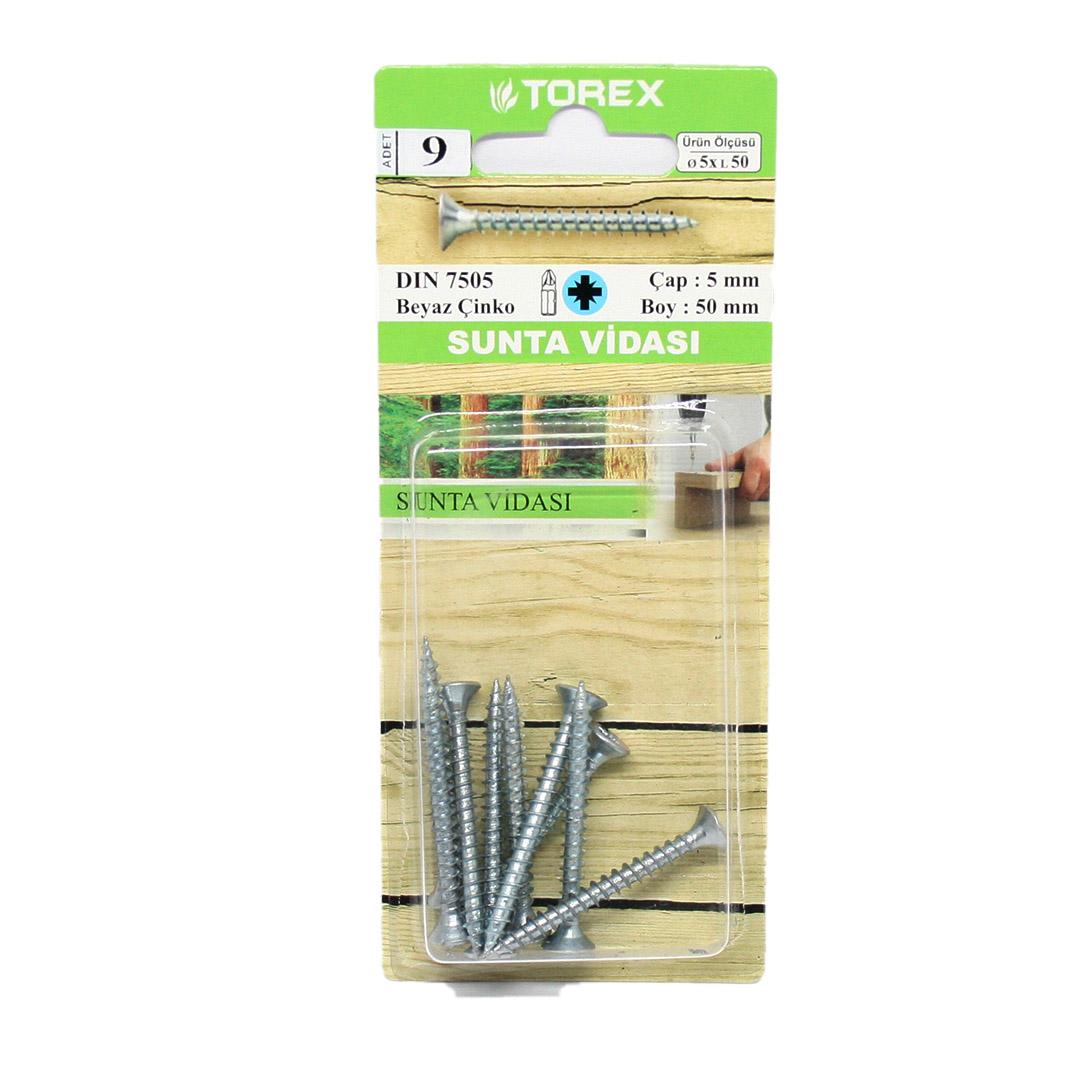 Torex Sunta Vidası 5x50 Dın 7505 (1 Paket: 9 adet)