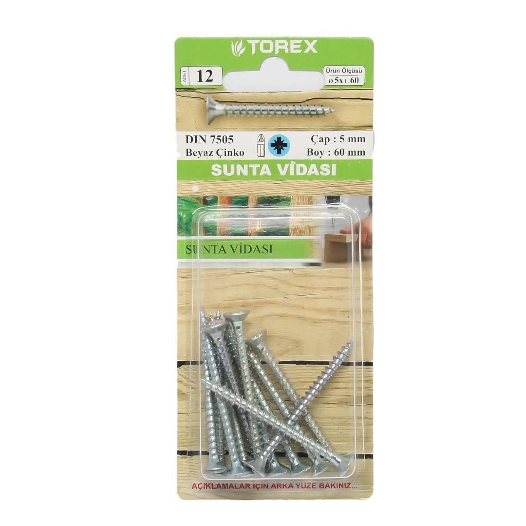 Torex Sunta Vidası 5x60 Dın 7505 (1 Paket: 7 adet)