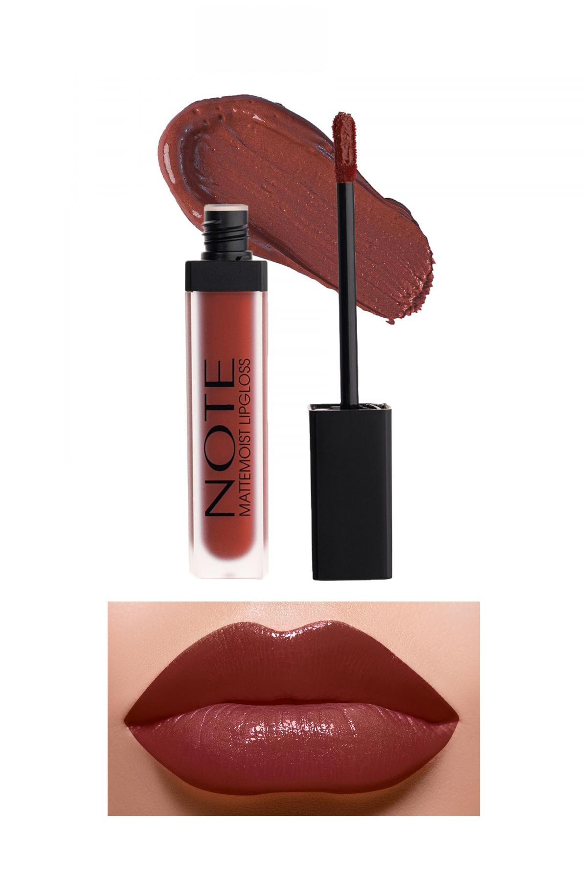 Note Mattemoist Lipgloss Yarı Mat Saten Bitişli Likit Ruj 408 Femme Fatale - Bordo