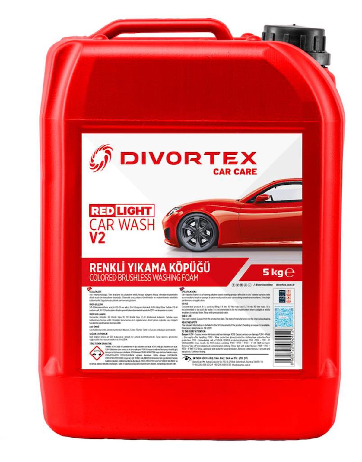 Divortex Car Wash V2 Red Light Fırçasız Oto Yıkama Sıvısı 5 Kg.