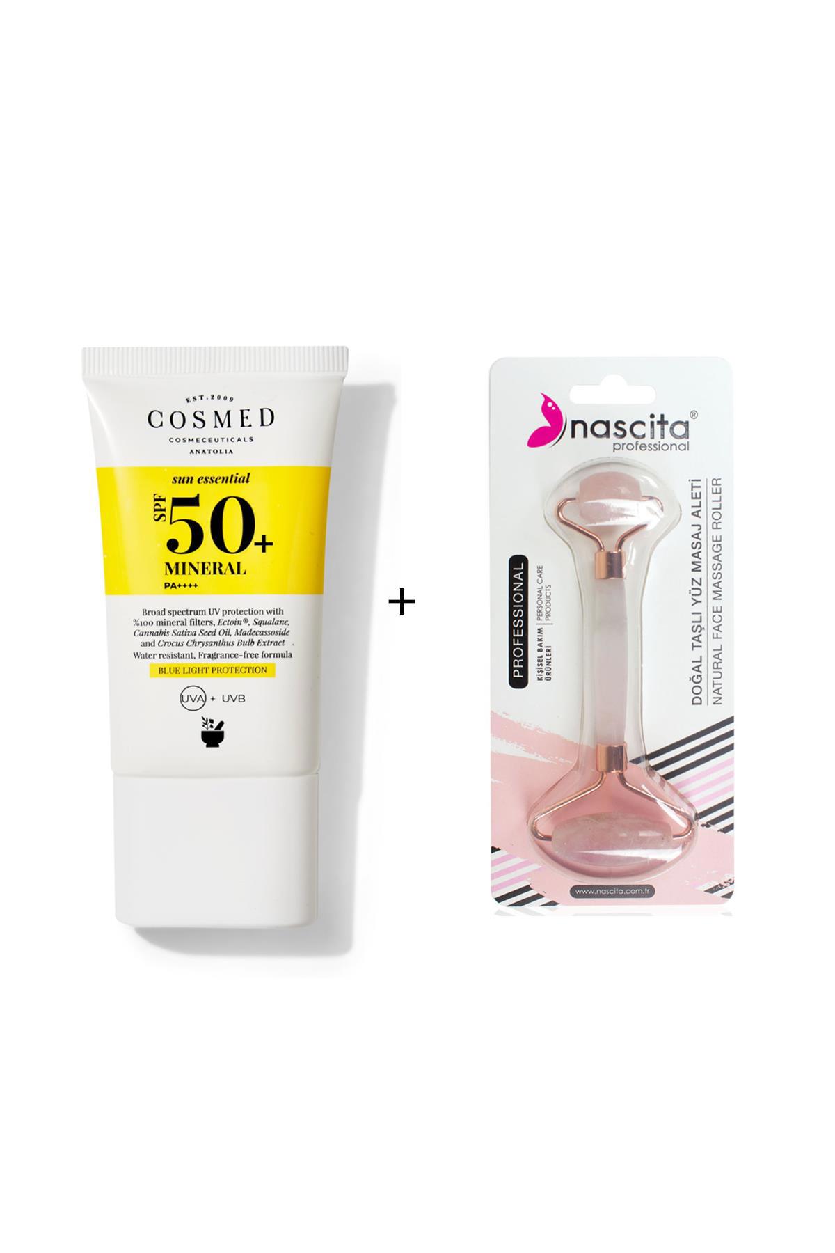 Cosmed Mineral 50 SPF 40 Ml Yüz Güneş Kremi + Nascita Yüz Masaj Aleti - 50