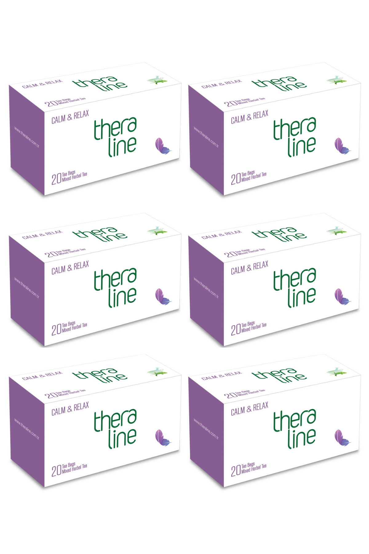 Theraline Calm & Relax (Sakin Ol Mutlu Kal) Bitki Çayı Süzen Poşet (6 Kutu) 120 Adet