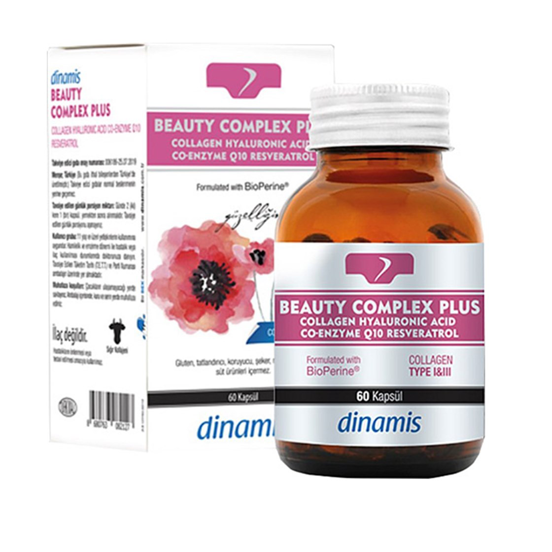 Dinamis Beauty Complex Plus Co Enzyme Q10 Resveratrol İçeren Takviye Edici Gıda 60 Kapsül