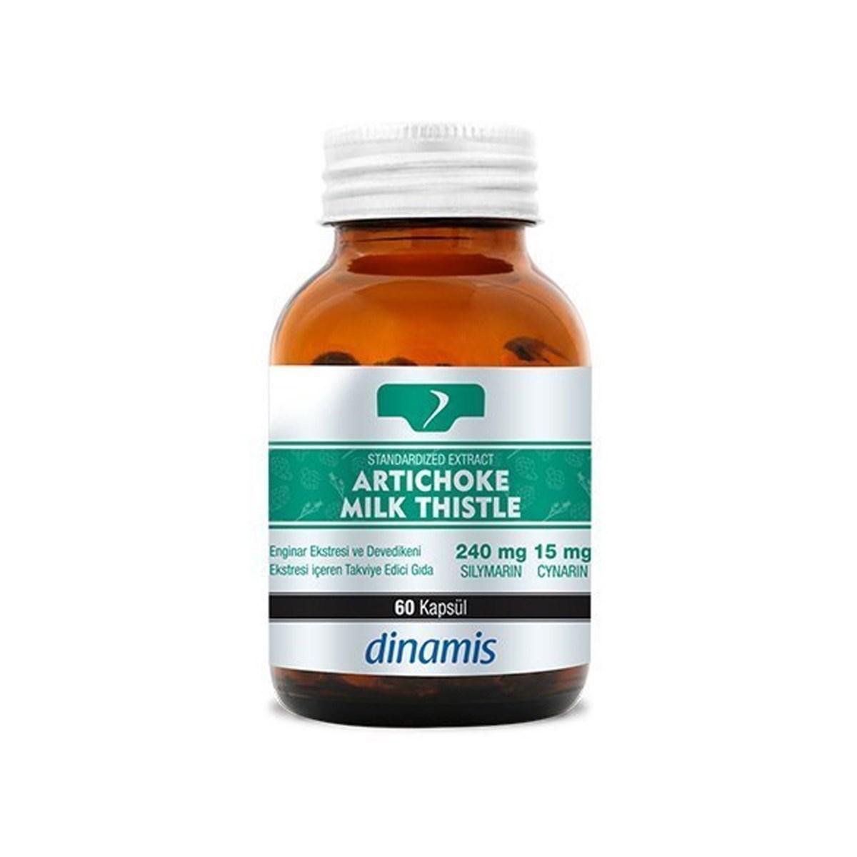 Dinamis Standardized Extract Artichoke Milk Thistle 60 Kapsül