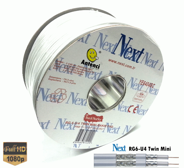 Next YE-6404BC Mini U4 Twin Bakır Anten Kablosu 100Metre