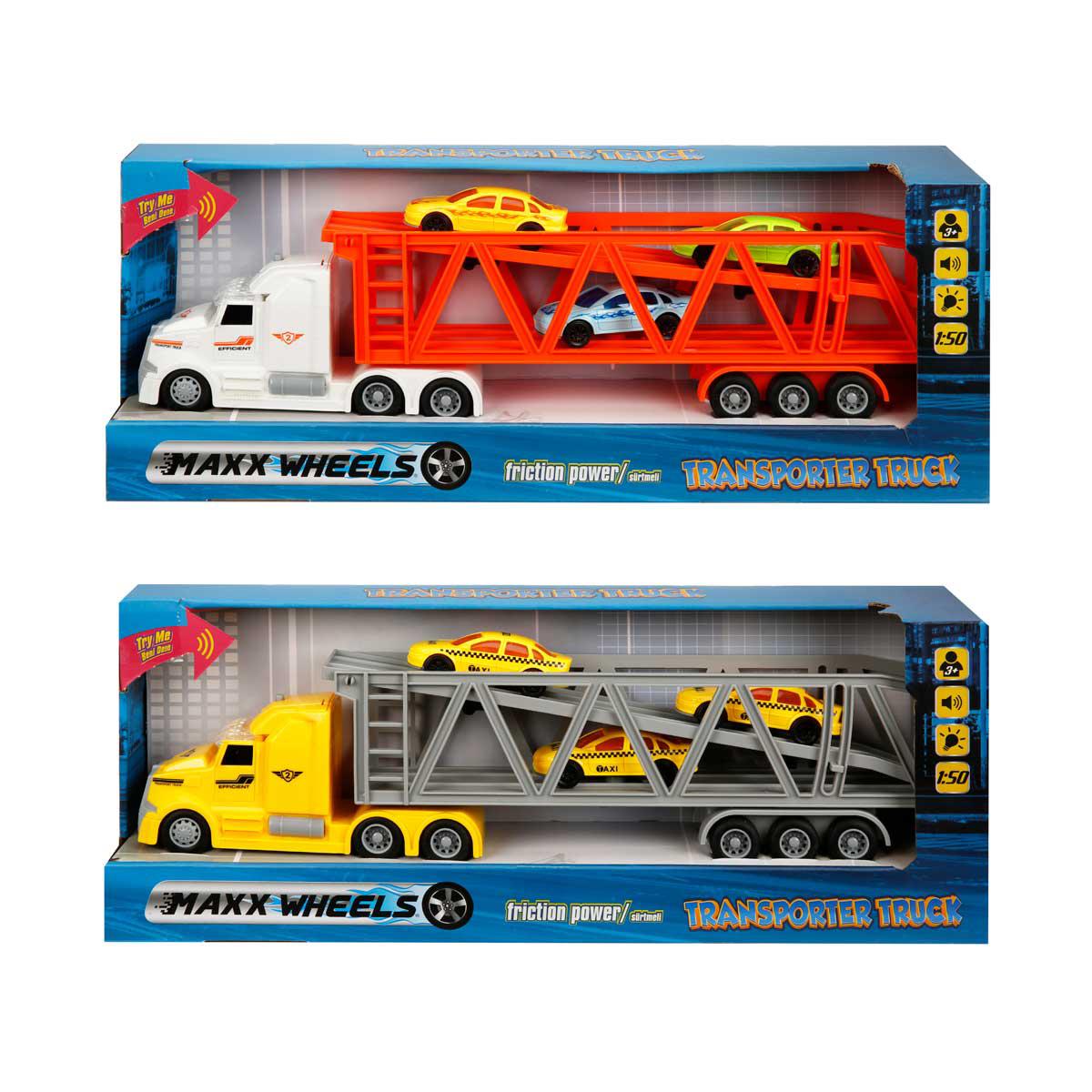 Sunman 1/50 Sürtmeli Tır Transporter 3 Araçlı 36 Cm.Ses/Işık 2Asst.