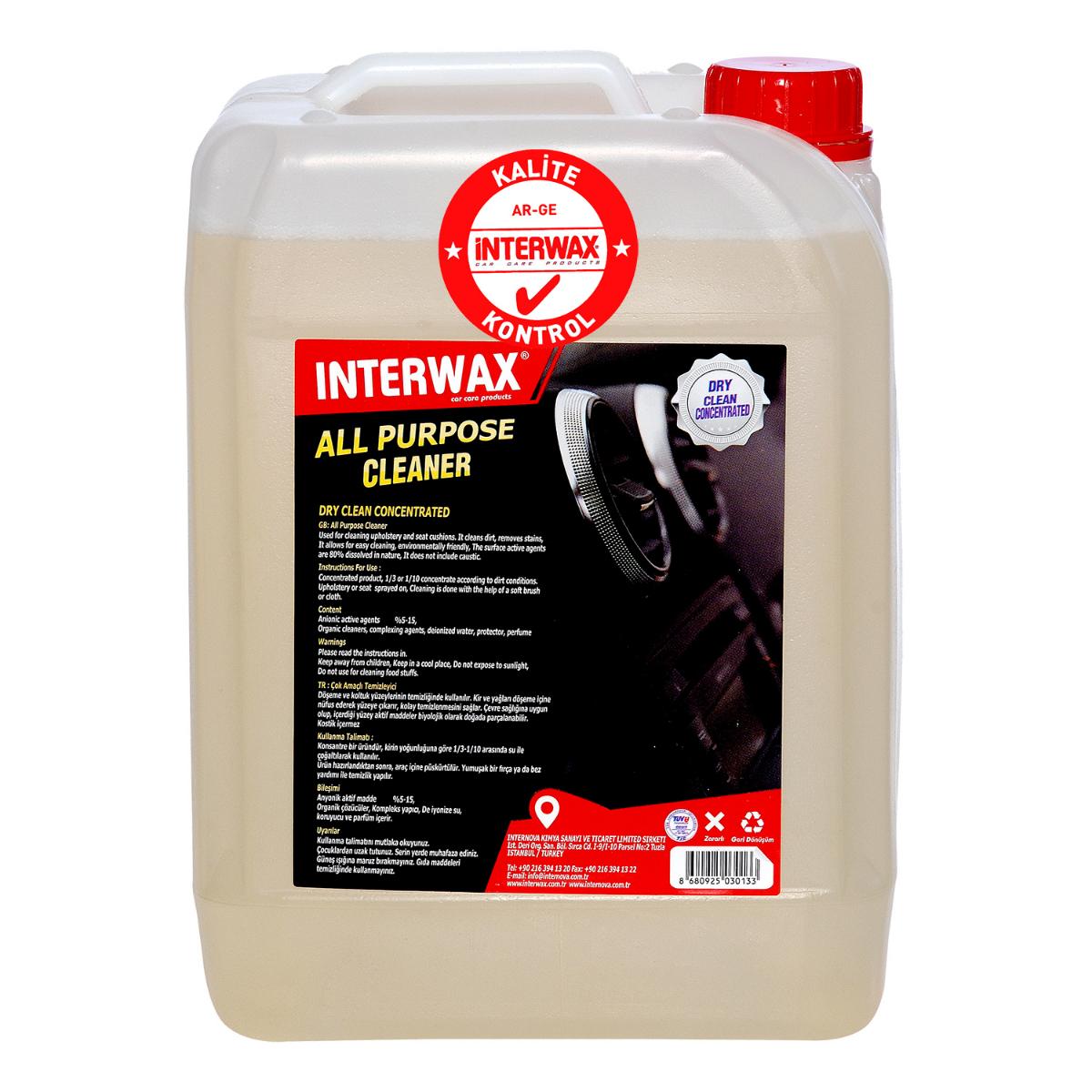 INTERWAX KONSANTRE GENEL DETAY VE DÖŞEME TEMİZLEYİCİ 5 KG