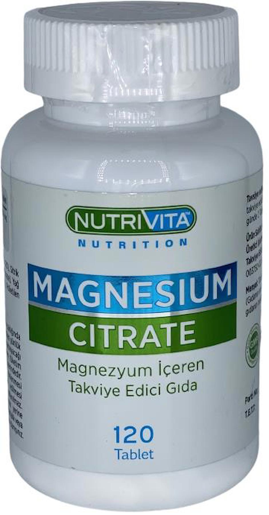 Magnesium Citrate 120 Tablet Magnezyum Sitrat