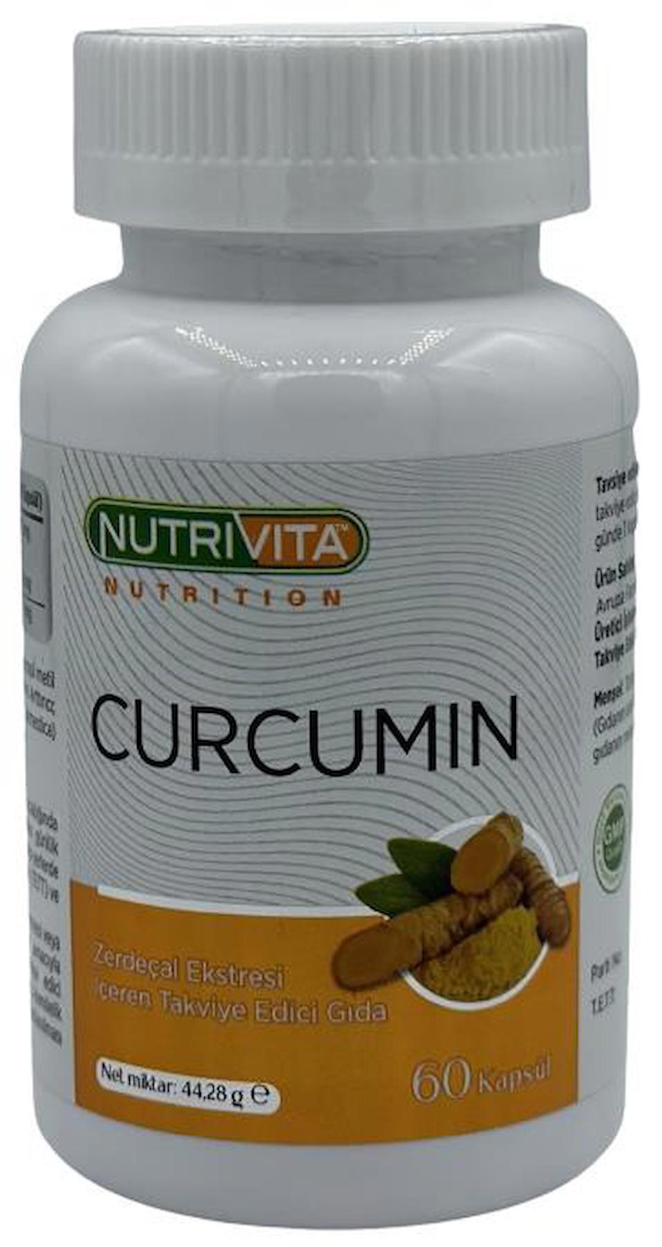 Curcumin 60 Kapsül Zerdeçal Ekstresi Kurkumin Piperin