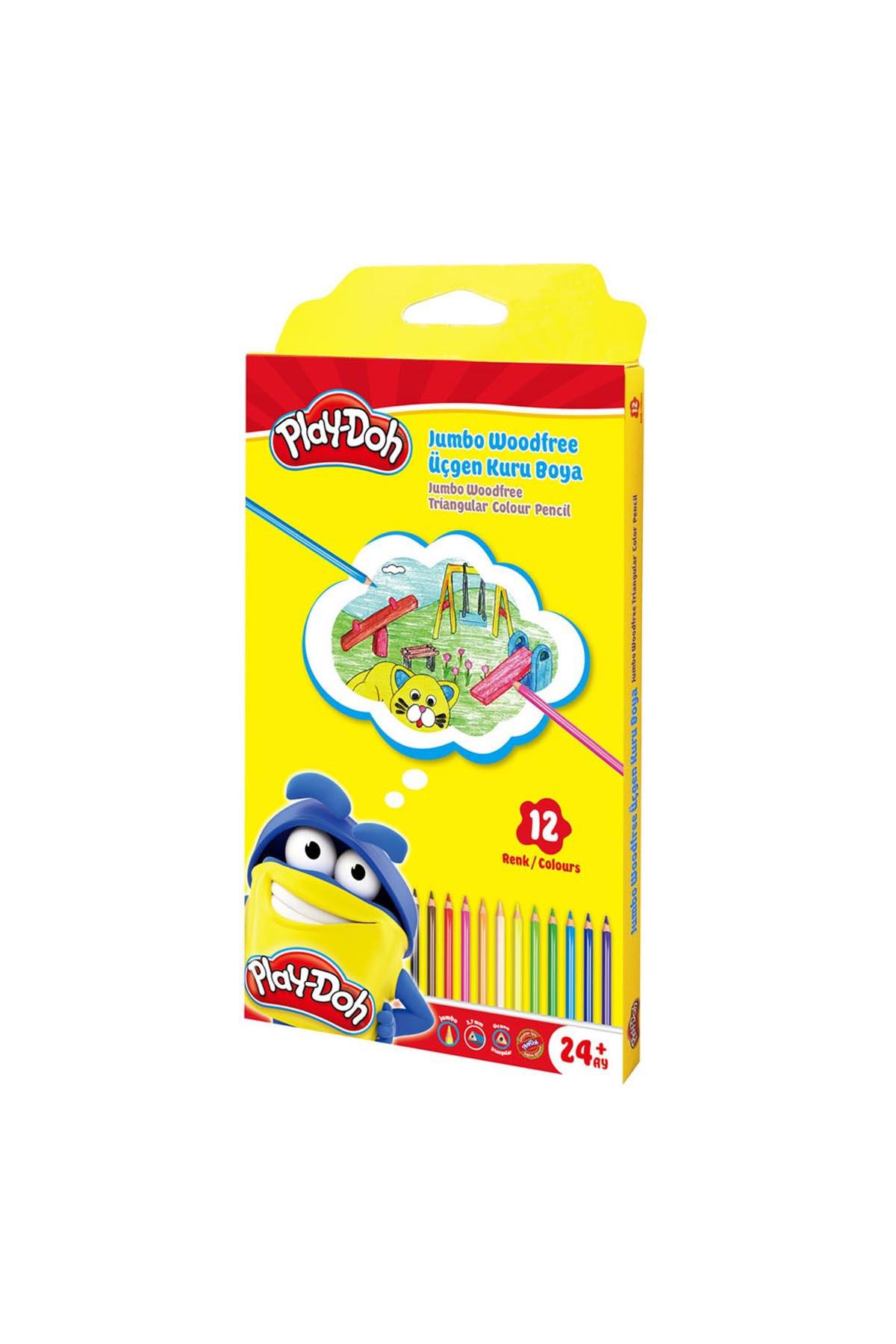 Play-Doh Woodfree Jumbo Üçgen Kuruboya 12'li