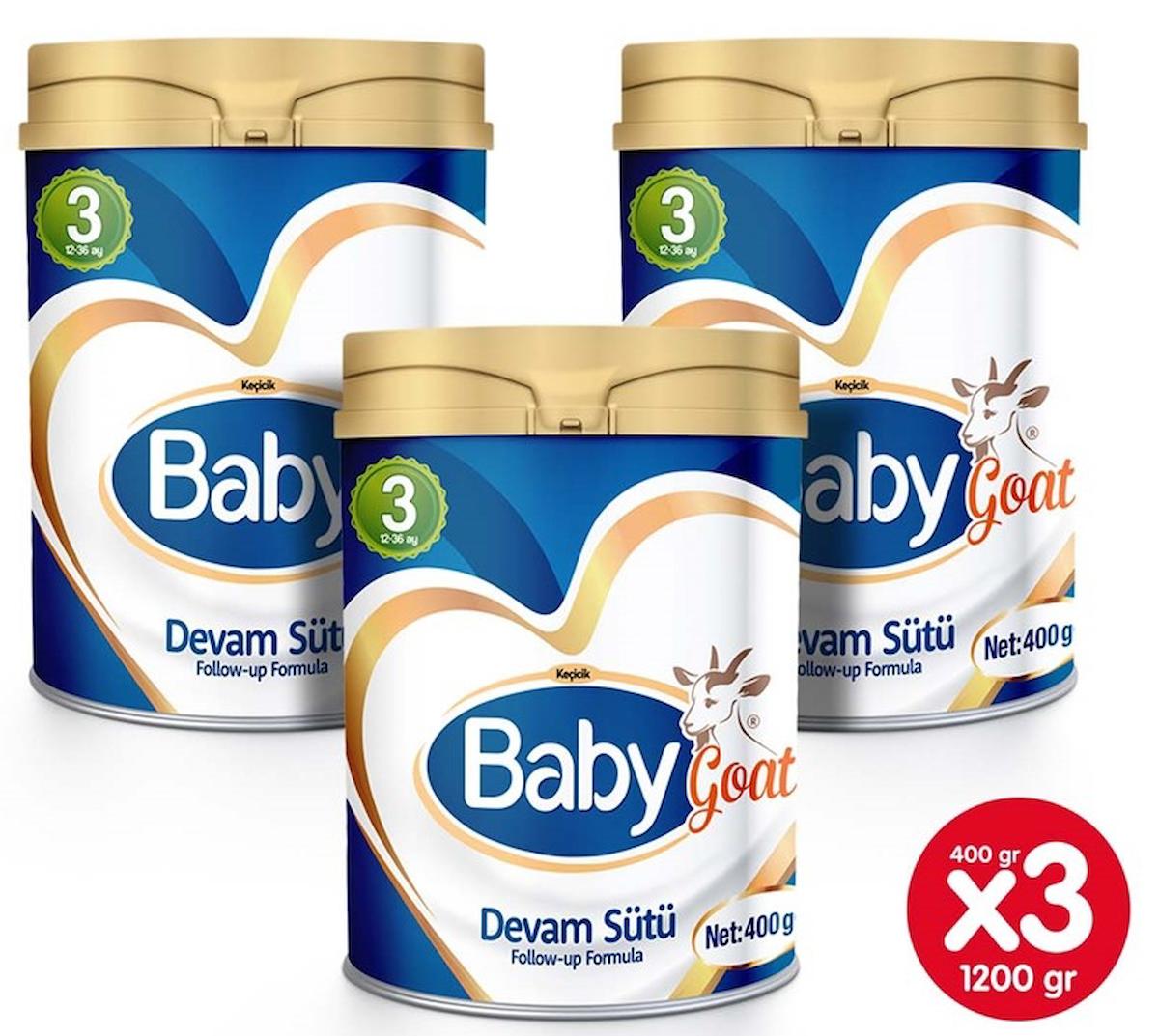 Baby Goat 3 Keçi Sütü Bazlı Devam Sütü 400 gr x 3 Adet