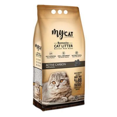 MyCat Aktif Karbonlu Bentonit Kedi Kumu İNCE Taneli 10 LT