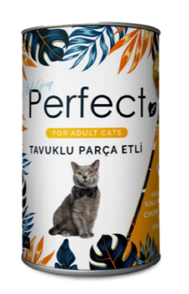 Perfect Chicken Tavuk Eti Parçacıklı Yetişkin Kedi Konservesi 400 Gr