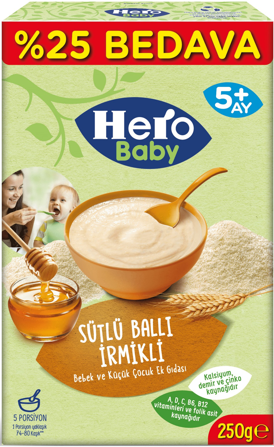 Hero Baby Kaşık Maması 250GR Sütlü Ballı İrmikli (Avantaj Pk)