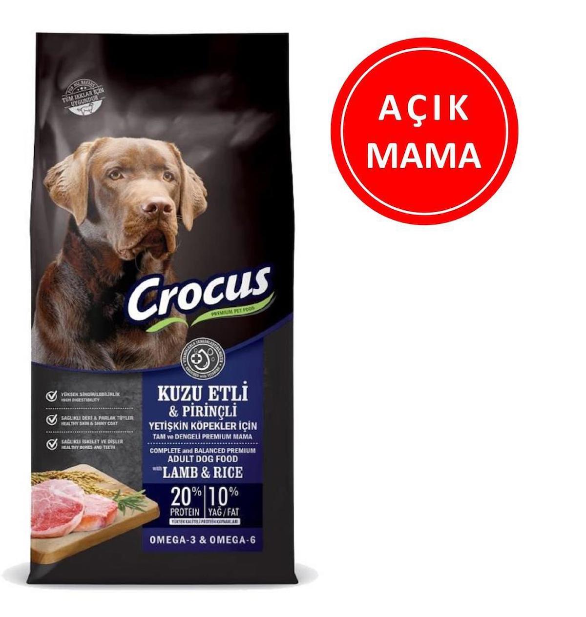 Crocus Kuzu Etli Pirinçli Yetişkin Köpek Maması 1 Kg AÇIK