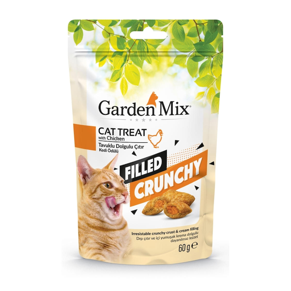 Garden Mix Tavuk Dolgulu Çıtır Kedi Ödülü 60 Gr